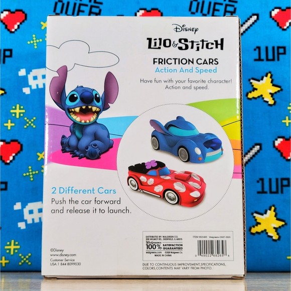 Disney Pixar Lilo and Stitch Friction Cars 1:32 Action and Speed Set of 2 New - Picture 4 of 9